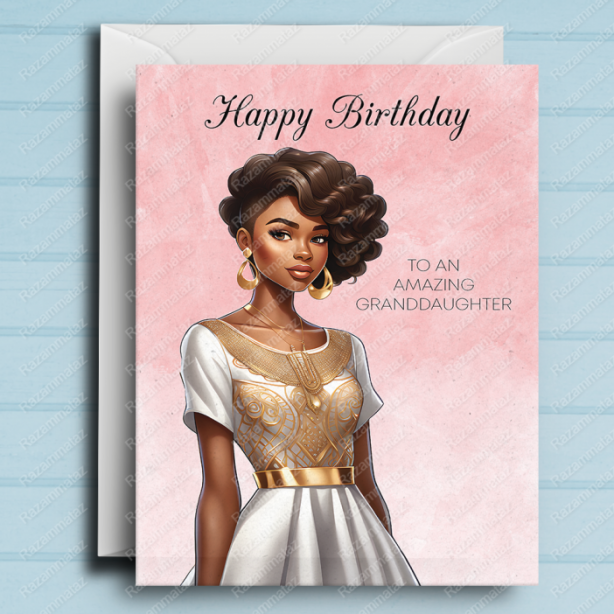 Black Girl Birthday Card Z